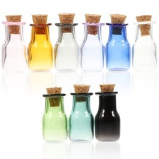 9pcs Small Glass Bottles Mini