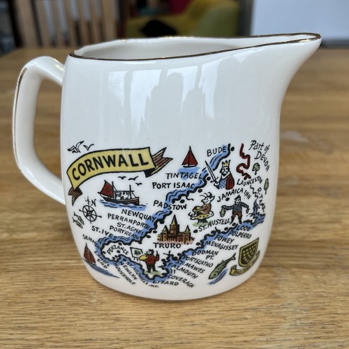 Cornwall map milk jug west - map,