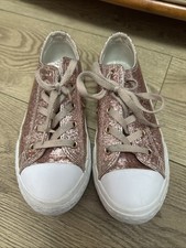 Converse All Star Chuck Taylor Glitter Trainers Junior Size 1.5 EU 33.5Rose Gold