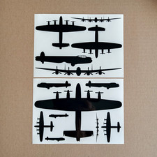 Avro Lancaster Bomber Aircraft Silhouette Stickers on A4 Self Adhesive Vinyl