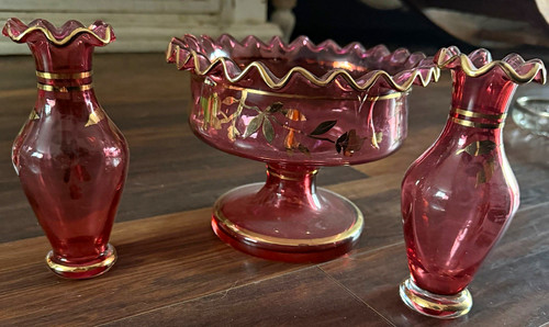 Cranberry glass decorative - cranberry,