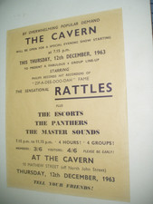 THE RATTLES at THE CAVERN CLUB  ,Liverpool  1963        ORIGINAL POSTER
