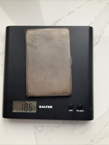 Solid silver cigarette case - cigarette,
