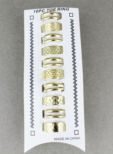 Gold toe rings 2line - , metal