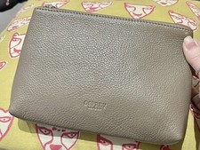 OSPREY OF LONDON -MEDIUM SOFT LEATHER -TAUPE-MAKE UP /POCKET / BAG TIDY- NEW !