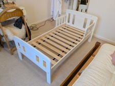 John Lewis White Boris Toddler Bed with or without Pocket Sprung Kub Mattress