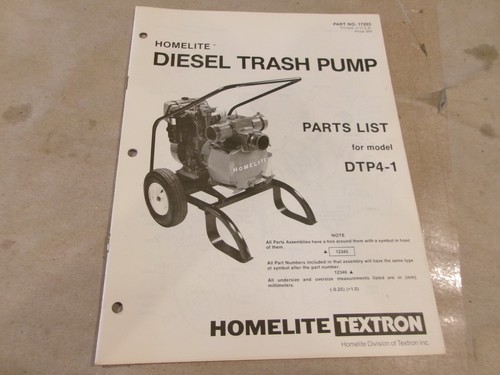 Homelite diesel trash - trash, pump