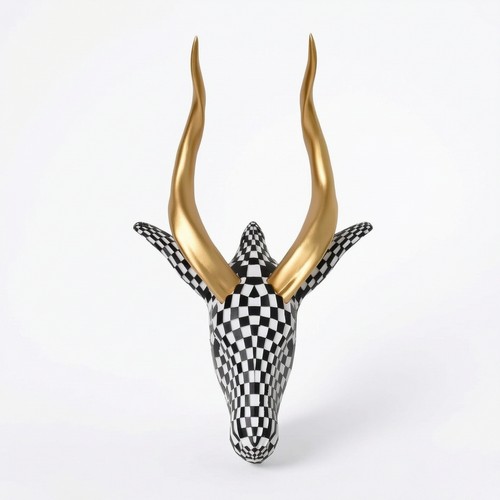 Faux antelope head wall - faux,