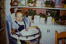 RED BORDER SLIDE Smiling baby
