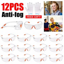 12Pcs Clear Safety Goggles