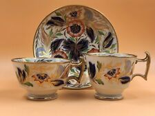 Antique Job Ridgway Grecian shape Imari tea and coffee trio. No. 2/141. c1810.