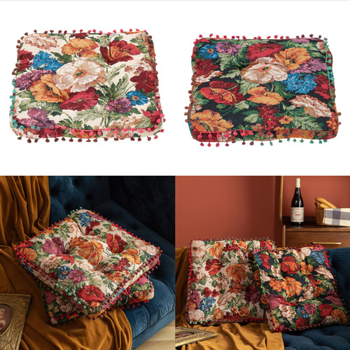 Boho floral square - boho, cushion