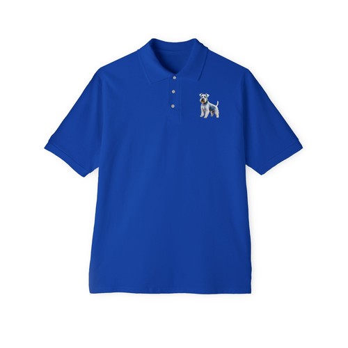 White schnauzer men piqué - schnauzer, men's