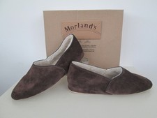 MORLAND'S MENS DARK BROWN SOFT SUEDE SHEEPSKIN LINED GRECIAN SLIPPER UK 10 EU 44