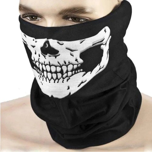 Skull face mask neck warmer - face,