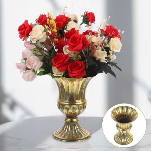Golden iron flower vase - golden,