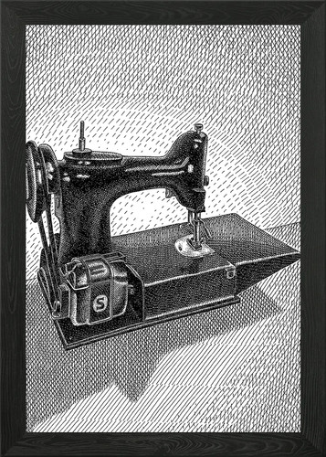 Sewing machine framed wall - framed, art