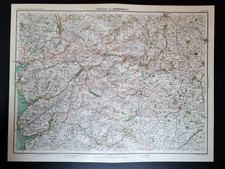 Antique 1898 Map - Shrewsbury