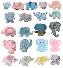 Habico Elephant Wildlife Animal Zoo Safari Iron-On Motif Patch Child / Adult