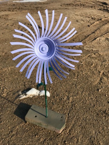All metal light purple flower