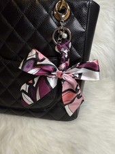 Scarf Bow Bag Charm purple