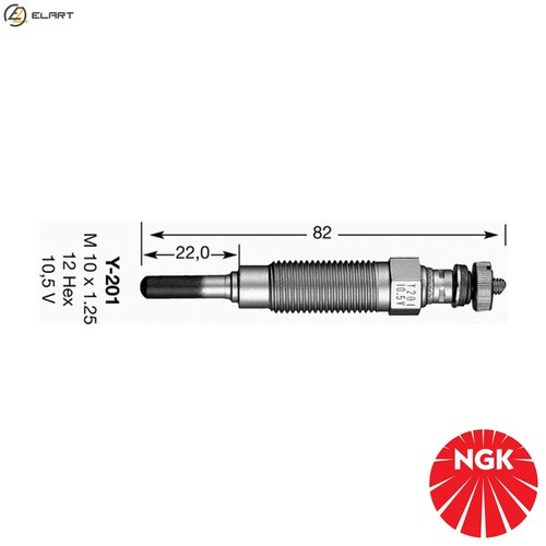 Glow plug 8838 for - 4x, vauxhall