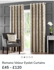 Romano Velour  Eyelet Curtains 