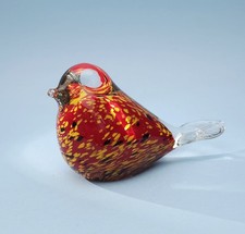 Art Glass Bird Red and Yellow