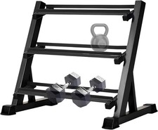 Dumbbell Rack Storage Stand Hex Weight Heavy Duty 3 Tier Wide Home Gym Fitness