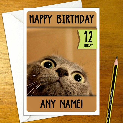 Cute cat personalised birthday - cute,
