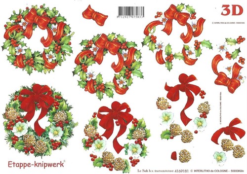 Christmas floral wreath - wreath, a4