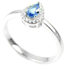 Silver Ring Blue Tanzanite