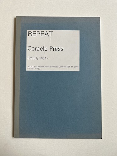 Repeat coracle press - press., 1984