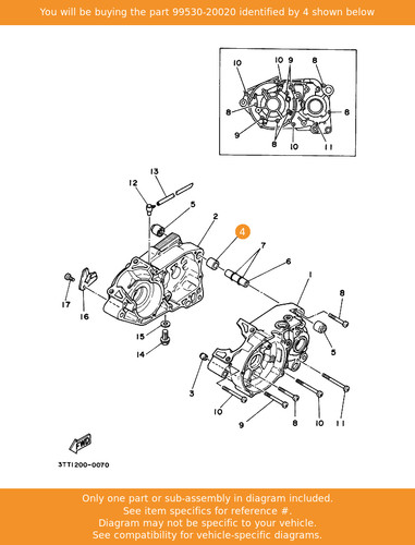 Yamaha pin dowel 99530 - pin,, 99530-20020