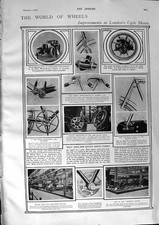 Original Old Antique Print 1900 Wheels London Cycle Shops Queen Olga Hospital