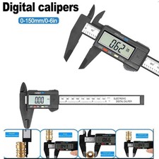 6'' LCD Digital Vernier Caliper Micrometer Measure Tool Gauge Ruler 150mm Black