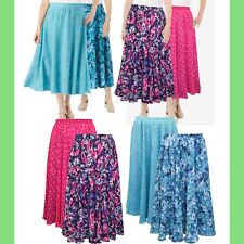 Woman Within Reversible Polka Floral Skirt Size 14 16 18 20 26 28 30 32 34 36 38