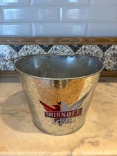 Vintage Collectors Smirnoff Ice Metal Bucket Cooler with Handle unusual