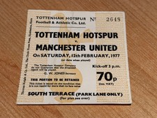 TICKET 1976/77 Tottenham v Manchester United League - Gold Man Utd End