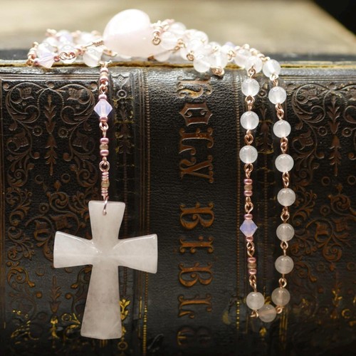 Handmade catholic chain rosary - catholic,