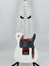 Custom TL John 5 Signature Ghost Electric Guitar White H-H Pickups Red Knob