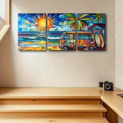 3pcs colorful surf van - 3pcs,