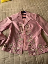 Stunning embroidered pink 100% silk jacket size 12 BNWOT
