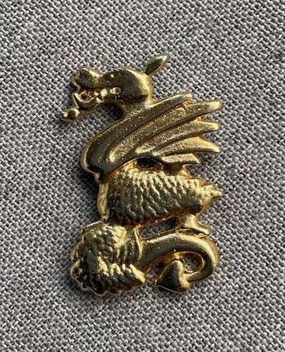 Gold tone dragon wyvern - gold,