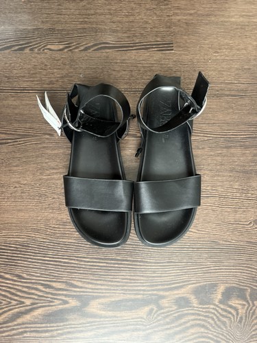 Zara buckle leather sandal - zara,