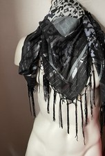 Scarf, Black,  Grey,  Silver