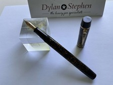 Onoto De La Rue 6233 Brown Lattice vintage fountain pen 14K medium 3st nib