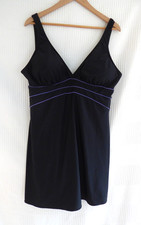 Silhouette black/purple trim pad cup Swimming Costume / Dress Plus size 26