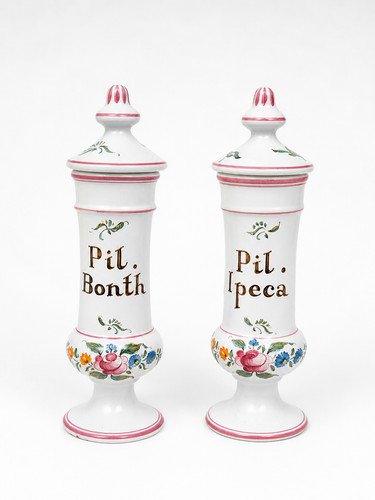 Pair antique ceramic - of,