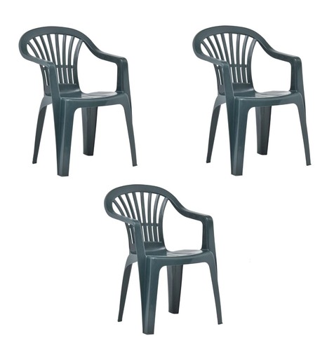 Plastic garden chairs low - 3x,
